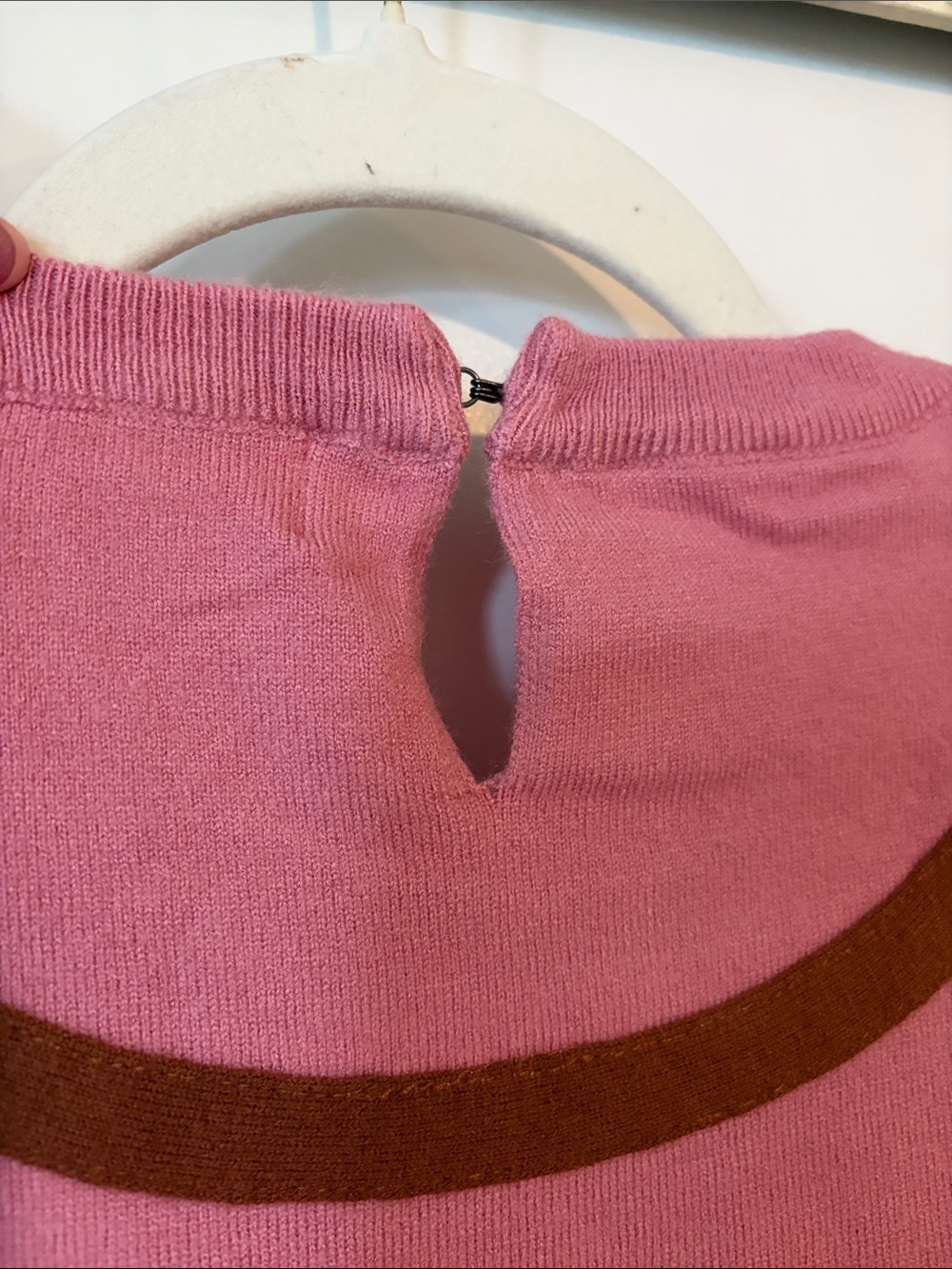 TULIP B | Pink Knit Sweater with Brown Bow Detail - Picture 11 of 15